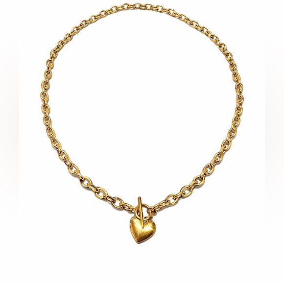 Wild Blue Jewelry - Gold Heart Chain Necklace